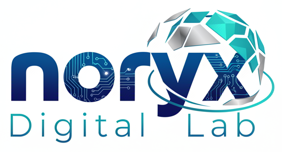 Create a unique logo, white background for Noryx Digital Lab